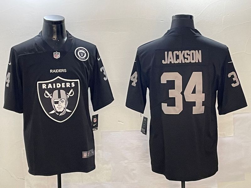 Men Oakland Raiders #34 Jackson Black 2024 Nike Limited NFL Jersey style 01151->youth nfl jersey->Youth Jersey